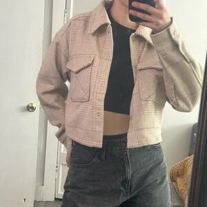Cropped plaid jacket